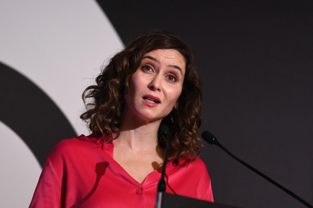 La presidenta de la Comunidad de Madrid, Isabel Díaz Ayuso, interviene en el XXX Encuentro del Sector Financiero