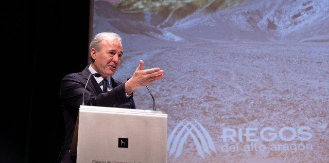 El presidente, Jorge Azcón, durante la 25ª Jornada Informativa de Riegos del Alto Aragón