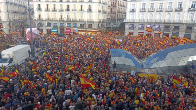Puerta del Sol durante la manifestación del PP, a 12 de noviembre de 2023.