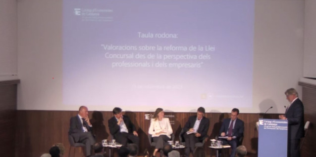 Mesa redonda organizada este lunes por el Col·legi d'Economistes de Catalunya (CEC) y titulada 'Valoraciones sobre la reforma de la ley concursal desde la perspectiva de los profesionales y los empresarios'