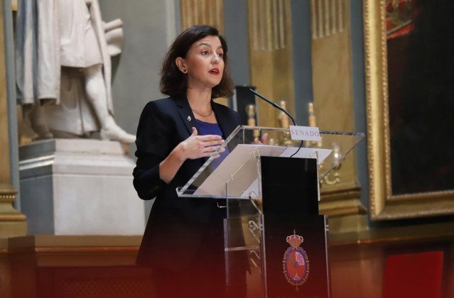 Archivo - La portavoz del PSOE en el Senado, Eva Granados, durante una rueda de prensa posterior a la Junta de Portavoces.