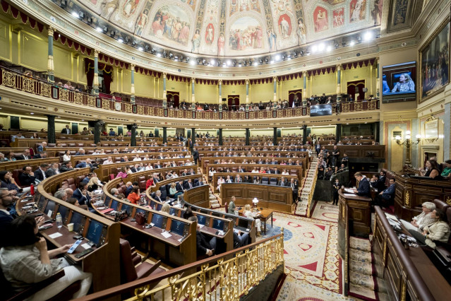 Archivo - Vista del Hemiciclo del Congreso de los Diputados durante la primera sesión del debate de investidura del líder del PP, en el Congreso de los Diputados, a 26 de septiembre de 2023, en Madrid (España). El presidente del PP, Alberto Núñez Feijóo,