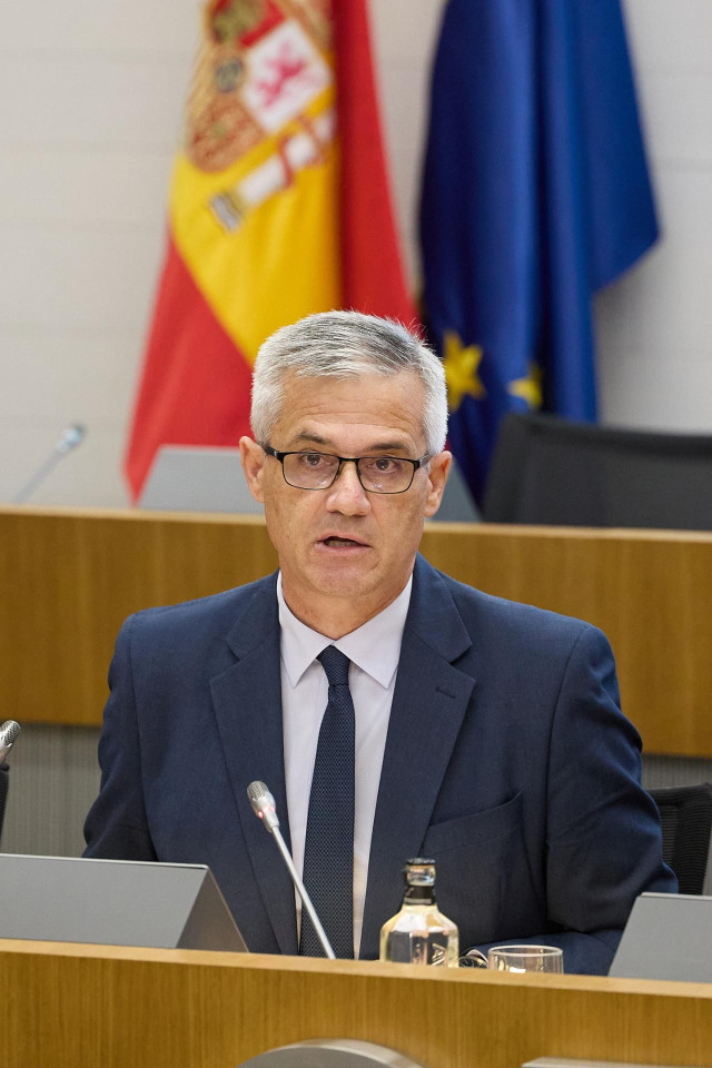El secretario de Estado de Transportes, Movilidad y Agenda Urbana, Francisco David Lucas Parrón, durante un encuentro empresarial de las patronales del noroeste a 17 de octubre de 2023, en Madrid (España).