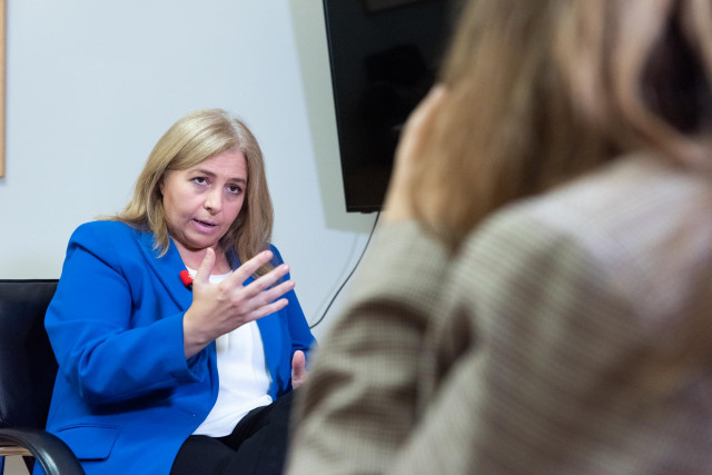 La vicealcaldesa de Madrid, portavoz y delegada de Seguridad y Emergencias, Inmaculada Sanz, durante una entrevista para Europa Press, en el Palacio de Cibeles, sede del Ayuntamiento de Madrid, a 16 de noviembre de 2023, en Madrid (España).