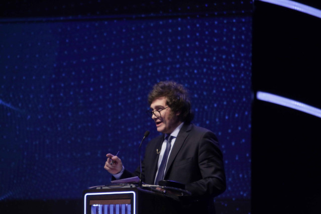 Archivo - El candidato a la Presidencia de Argentina Javier Milei
