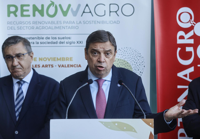El ministro de Agricultura, Pesca y Alimentación, Luis Planas, interviene durante el II Encuentro Internacional Renowagro