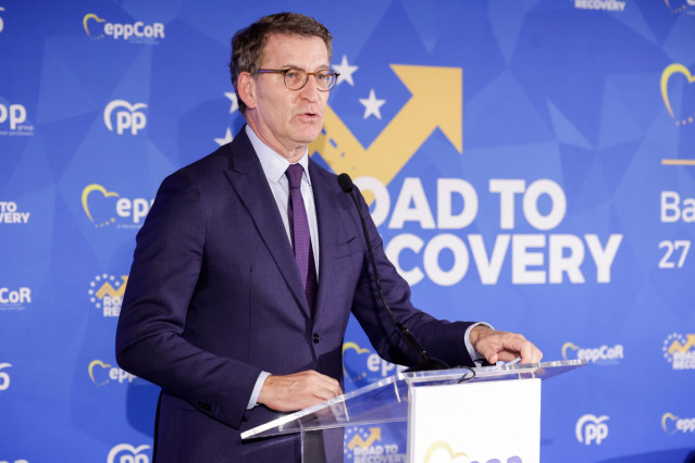 El presidente del PP, Alberto Núñez Feijóo