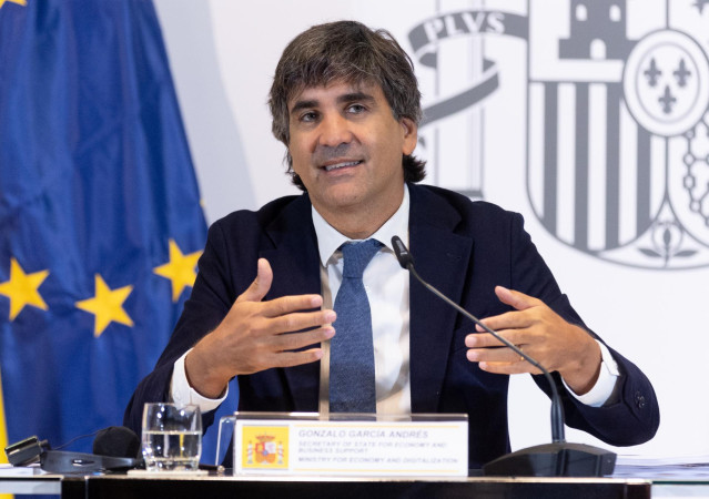 Archivo - El secretario de Estado de Economía y Apoyo a la empresa, Gonzalo García, en la presentación del Estudio Económico de España 2023 de la OCDE, en la sede del Ministerio de Asuntos Económicos y Transformación Digital, a 25 de octubre de 2023, en M