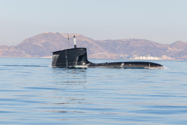Vista del submarino Isaac Peral (S-81), a 17 de noviembre de 2023, en Navantia, Cartagena, Murcia (España).