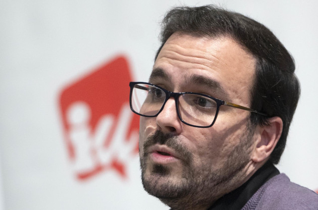 El hasta ahora coordinador de IU , Alberto Garzón, interviene despidiéndose de la formación ya que abandona la primera línea política en la Coordinadora Federal de IU, en el Espacio Ecooo, a 1 de diciembre de 2023, en Madrid (España).