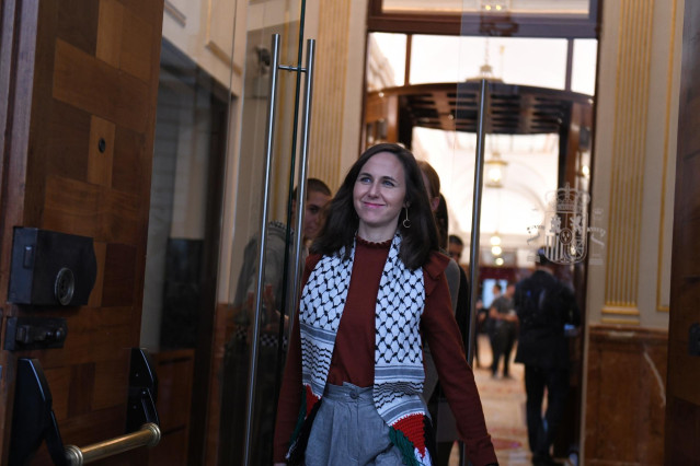 Ione Belarra, a su llegada a un Pleno del Congreso