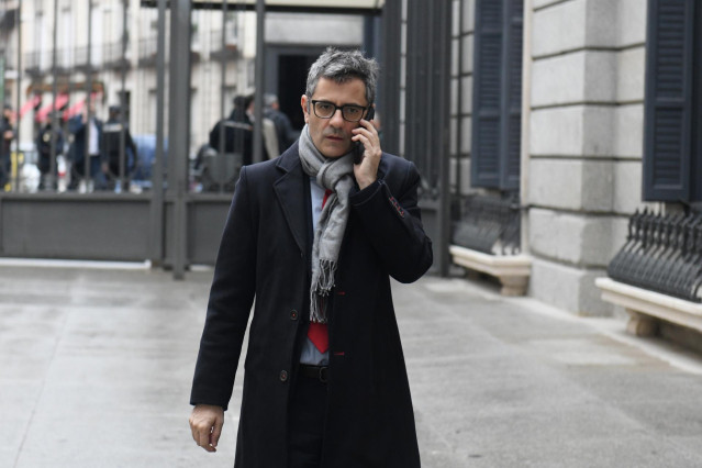 El ministro de la Presidencia, Justicia y Relaciones con las Cortes, Félix Bolaños, a su llegada a la Solemne Sesión de Apertura de las Cortes Generales de la XV Legislatura, en el Congreso de los Diputados, a 29 de noviembre de 2023, en Madrid (España).