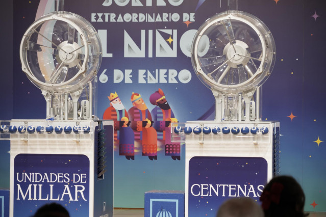 Archivo - Los bombos antes de la celebración del Sorteo Extraordinario del Niño.