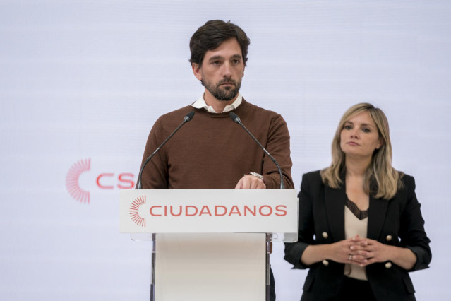 Archivo - El secretario general de Ciudadanos, Adrián Vázquez .