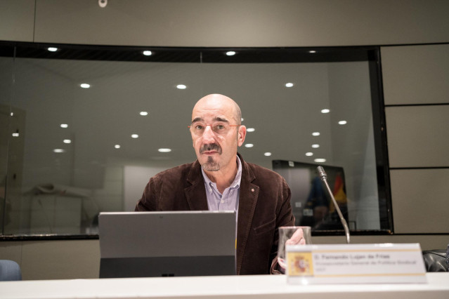 El vicesecretario general de Política Sindical de UGT, Fernando Luján, durante las negociaciones para la subida del SMI, en la sede del Ministerio de Trabajo, a 23 de noviembre de 2023, en Madrid (España).