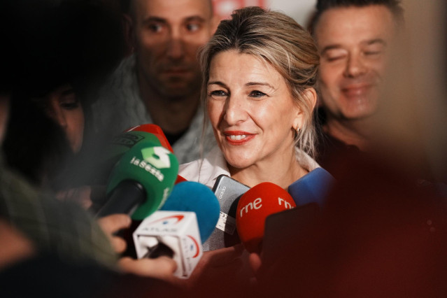 La vicepresidenta segunda del Gobierno y líder de Sumar, Yolanda Díaz, en un acto en Bilbao