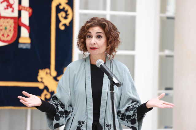 La vicepresidenta cuarta y ministra, María Jesús Montero, este viernes en declaraciones en Sevilla.