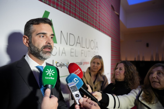 El portavoz del Gobierno andaluz, Ramón Fernández-Pacheco, este lunes en Sevilla, durante su asistencia a las Jornadas 'Andalucía hacia el futuro', organizadas por Europa Press, en colaboración con la Fundación Cajasol