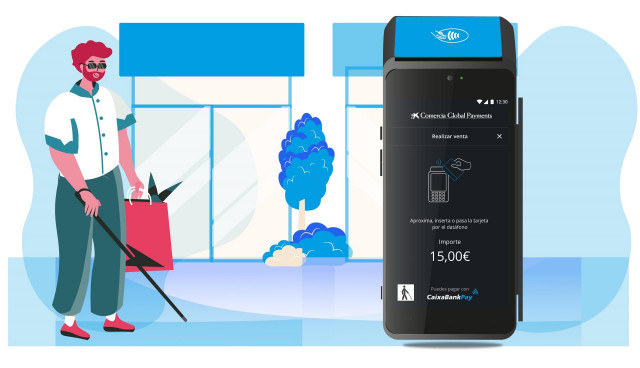 Un TPV accesible, que facilita el pago con targeta a personas ciegas