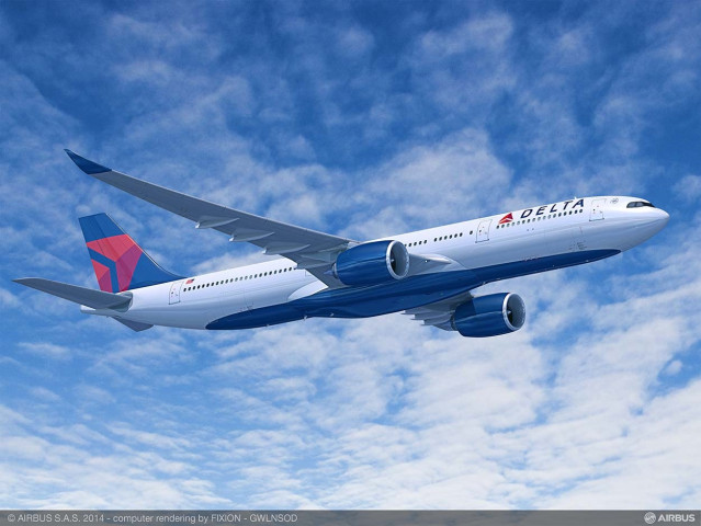 Archivo - Avión A330-900 de Delta Air Lines