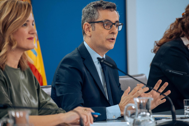 El ministro de la Presidencia, Relaciones con las Cortes y Justicia, Félix Bolaños, durante una rueda de prensa posterior a la reunión del Consejo de Ministros