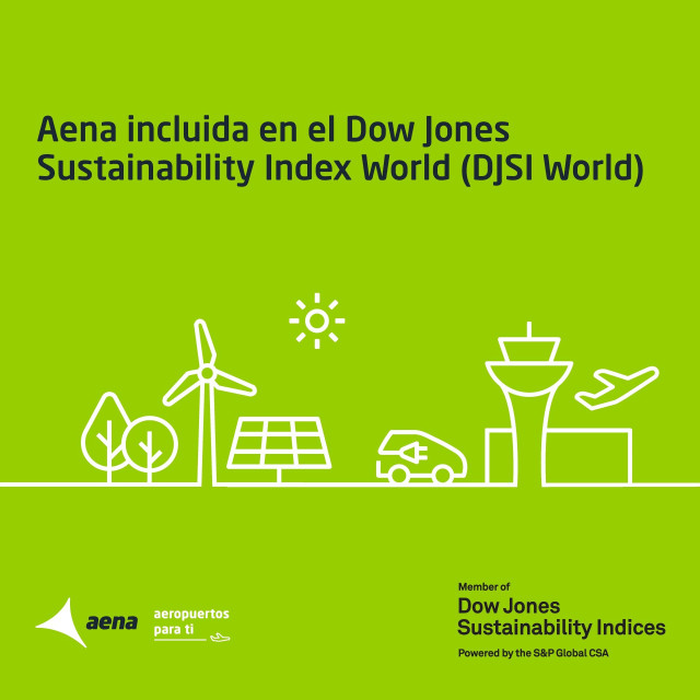 Aena entra en el Dow Jones Sustainability World Index de S&P.