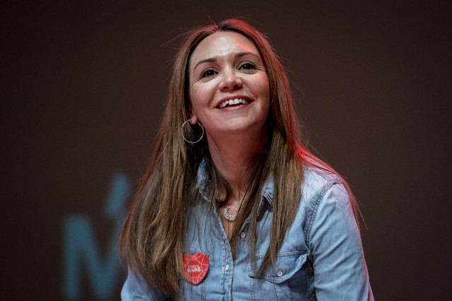 Archivo - La alcaldesa a de Rivas-Vaciamadrid por IU - Más Madrid - Verdes Equo, Aída Castillejo, interviene durante un acto de campaña de Más Madrid en el Auditorio Pilar Bardem, a 15 de mayo de 2023, en Rivas-Vaciamadrid, Madrid (España).