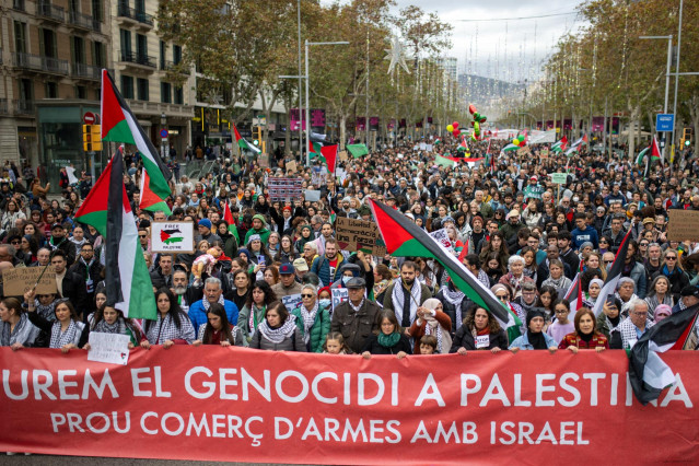 Una concentración propalestina en Barcelona