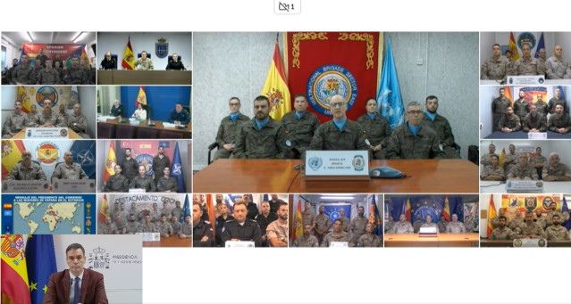 España.-Sánchez felicita la Navidad a los militares en el exterior destacando su compromiso y abnegación con España