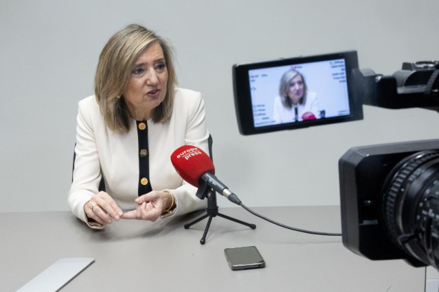 La alcaldesa de Pamplona, Cristina Ibarrola, durante una entrevista para Europa Press, a 26 de diciembre de 2023, en Madrid (España). Cristina Ibarrola Guillén es una médica y política, alcaldesa de la ciudad de Pamplona desde el 17 de junio de 2023 por e