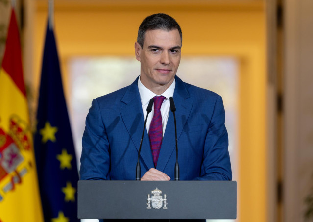 El presidente del Gobierno, Pedro Sánchez, este miércoles en Moncloa.