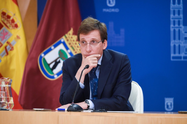 El alcalde de Madrid, José Luis Martínez Almeida, durante una rueda de prensa tras la Junta de Gobierno