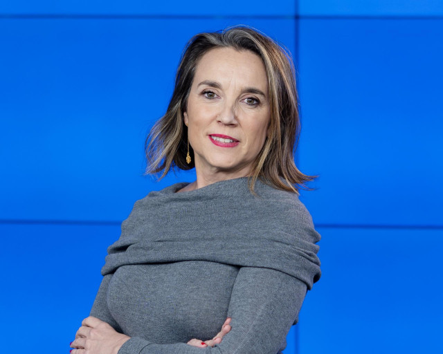 La secretaria general del Partido Popular, Cuca Gamarra, durante una entrevista con Europa Press.