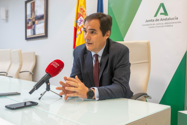 El consejero de Justicia, José Antonio Nieto, en un momento de la entrevista con Europa Press.