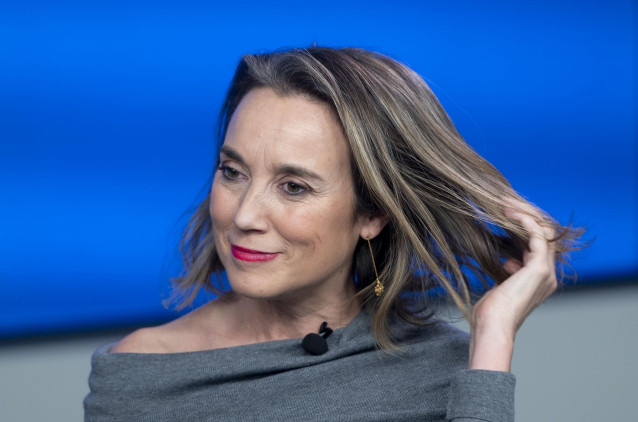 La secretaria general del PP, Cuca Gamarra, durante una entrevista con Europa Press en Madrid.