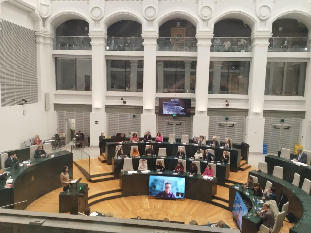 La portavoz de Más Madrid en el Ayuntamiento, Rita Maestre, en el Pleno de reprobación de Javier Ortega Smith (Vox)