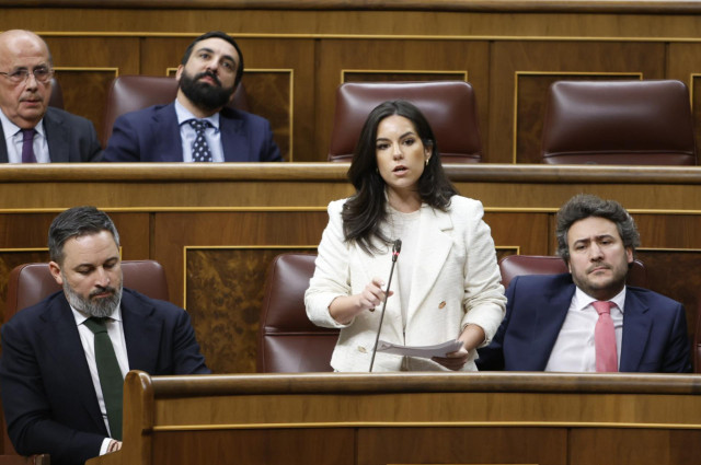 Pepa Millán, portavoz de Vox en el Congreso, en la sesión de control.