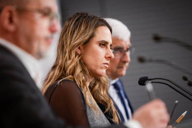 La portavoz de la Generalitat, Patrícia Plaja, ofrece una rueda de prensa tras el Consell Executiu, en el Palau de la Generalitat, a 9 de enero de 2024, en Barcelona, Catalunya (España). El Gobierno de Catalunya ha aprobado el Proyecto de ley de la Agenci