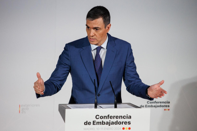 El presidente del Gobierno, Pedro Sánchez, inaugura la VIII Conferencia de Embajadores