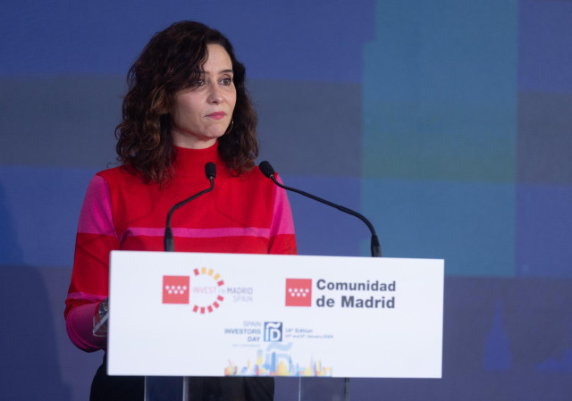 La presidenta de la Comunidad de Madrid, Isabel Díaz Ayuso, en el Foro XIV Spain Investors Day