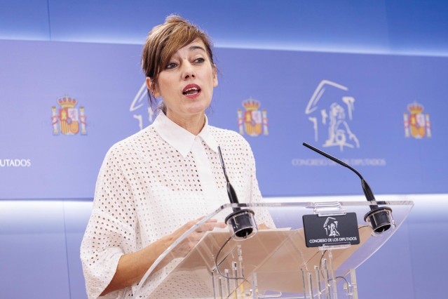 Archivo - La portavoz parlamentaria de Sumar, Marta Lois, durante una rueda de prensa posterior a la reunión de la Junta de Portavoces, en el Congreso de los Diputados, a 14 de septiembre de 2023, en Madrid (España).