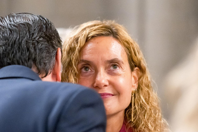 Archivo - La expresidenta del Congreso de los Diputados, Meritxell Batet, durante el acto de homenaje a los funcionarios del Cuerpo Nacional de Policía condecorados con la Cruz al Mérito Policial en el día de los Santos Ángeles Custodios, en el Congreso d