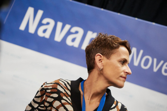Archivo - La presidenta del Gobierno de Navarra, María Chivite, preside la 2ª Conferencia Anual de la Alianza de Regiones de la Automoción, en el pabellón Navarra Arena, a 9 de noviembre de 2023, en Pamplona (Navarra). Este acto es un encuentro de alto ni