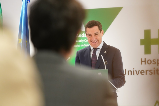 El presidente de la Junta de Andalucía, Juanma Moreno, este viernes