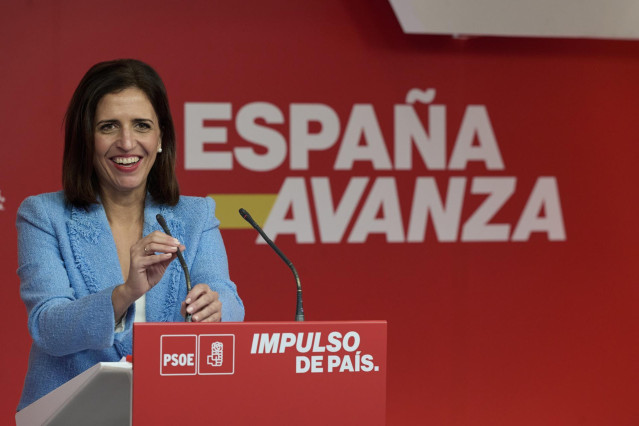 La nueva Portavoz del PSOE, Esther Peña, durante una rueda de prensa tras la reunión de la Comisión Ejecutiva Federal, en la sede del PSOE en Ferraz, a 22 de enero de 2024, en Madrid (España).