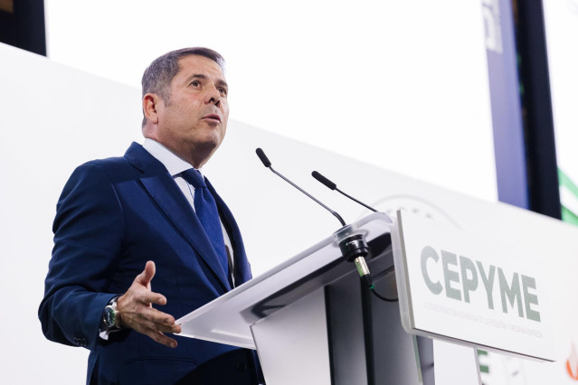 Archivo - El presidente de la Cepyme, Gerardo Cuerva, interviene durante la VII edición de CEPYME500, en el Palacio de la Bolsa, a 7 de noviembre de 2023, en Madrid (España). CEPYME500 es una iniciativa de Cepyme que identifica, selecciona y promociona al