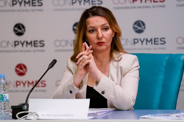 Archivo - La secretaria general de la unión de autónomos UATAE, Mª José Landaburu durante el acto de presentación de Conpymes, en la Casa Árabe, a 21 de mayo de 2021, en Madrid (España). Conpymes es una nueva patronal de pymes y autónomos de España, un pr