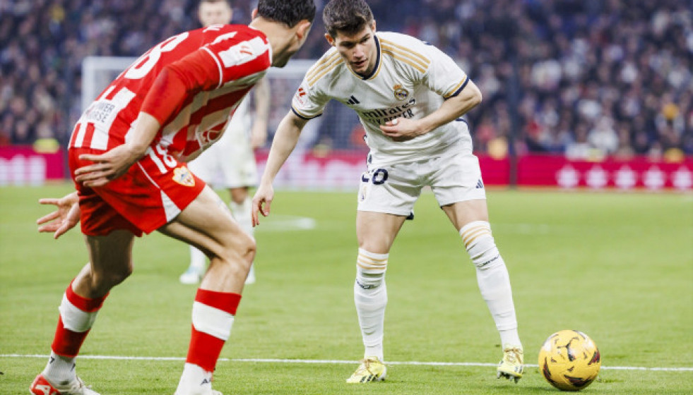 EuropaPress 5705678 21 january 2024 spain madrid real madrids fran garcia and almerias marc