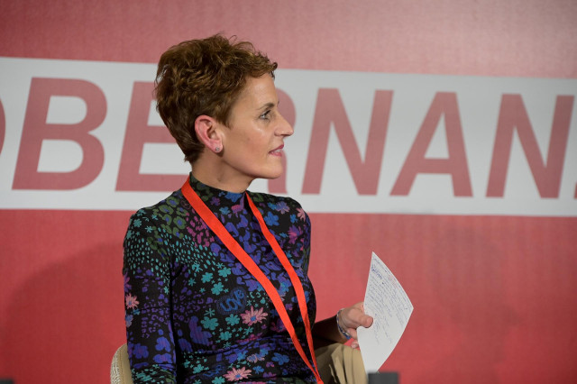 La presidenta de Navarra, María Chivite, durante la convención política del PSOE, a 20 de enero de 2024, en A Coruña, Galicia (España). El PSOE celebra durante el fin de semana su Convención Política bajo el lema ‘Impulso de país’. Durante el encuentro, q