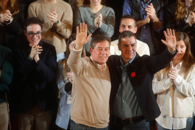Lugo. Mítin del Presidente del Gobierno, Pedro Sánchez, en el auditorio de la Facultad de Veterinaria de la USC.